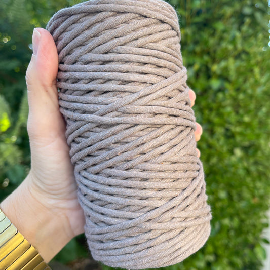 Mink 3-4mm Single Twist Cotton Cord 100m