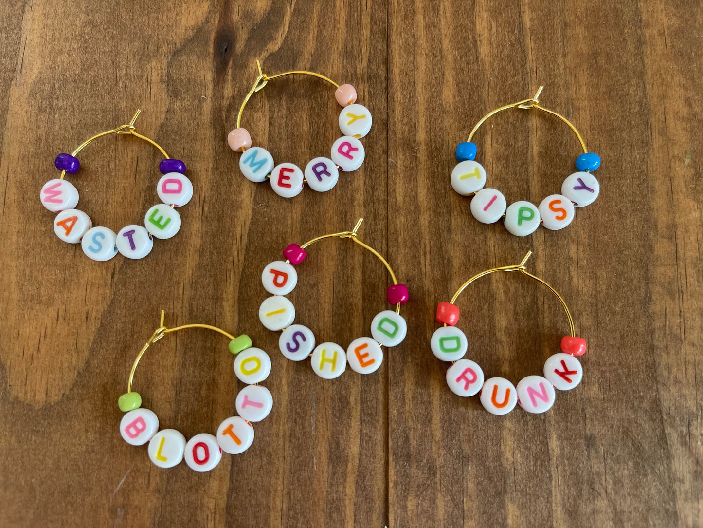 DRUNK Wine Glass Charms