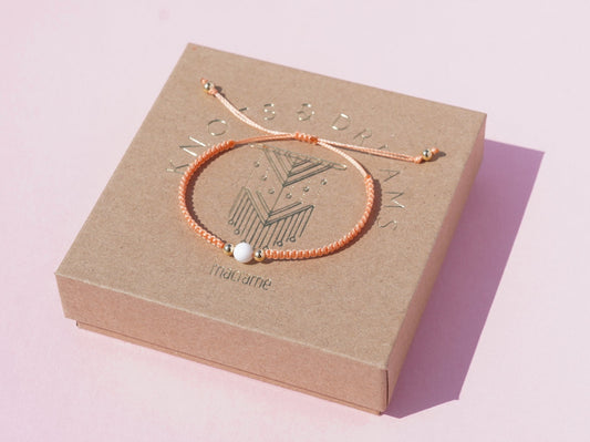 Mother of Pearl & Gold Macrame Bracelet