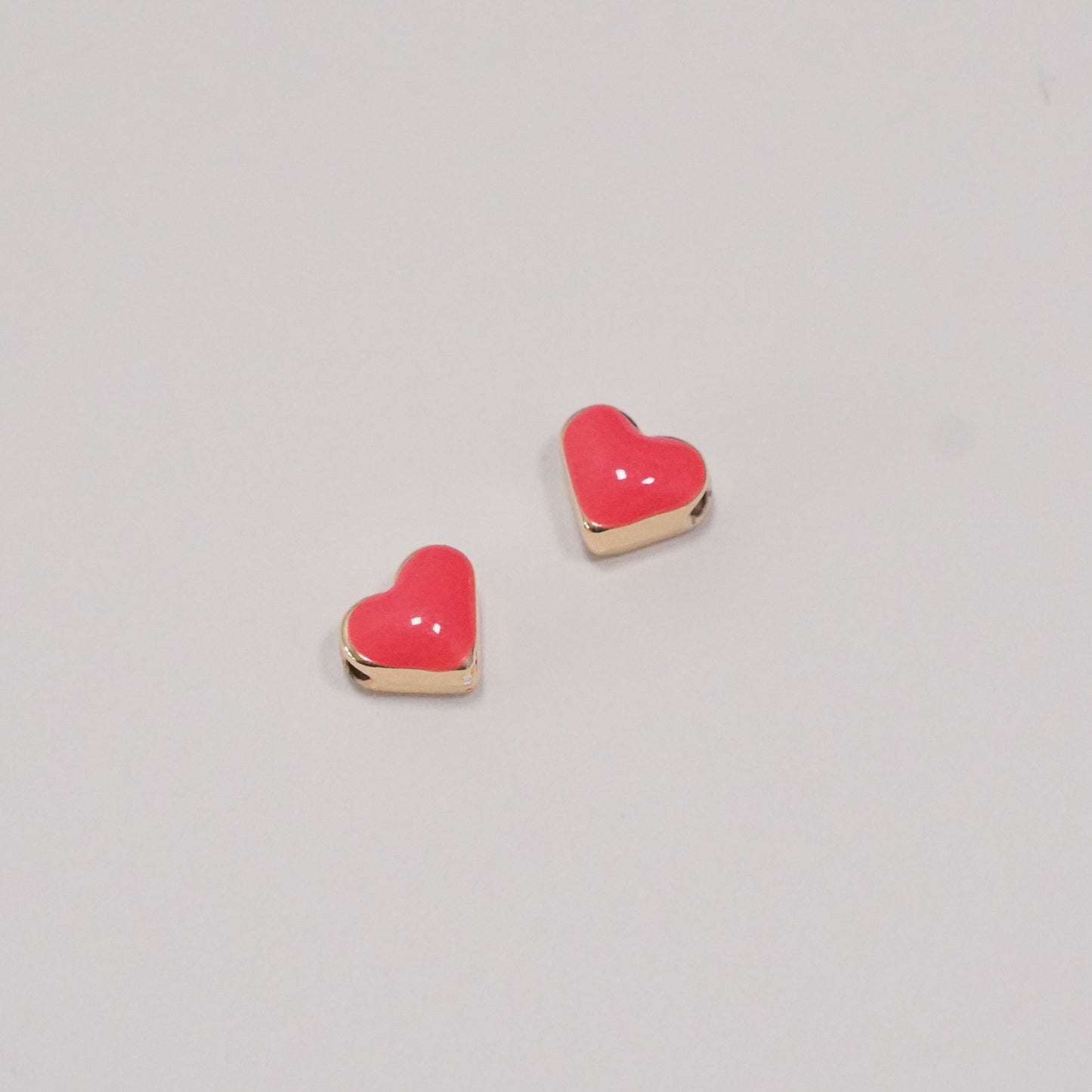 24Kt Shiny Gold Plated Neon Pink Enamelled Heart Charm