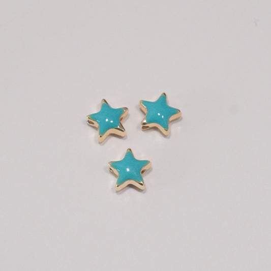 24Kt Shiny Gold Plated Enamelled Star Charm