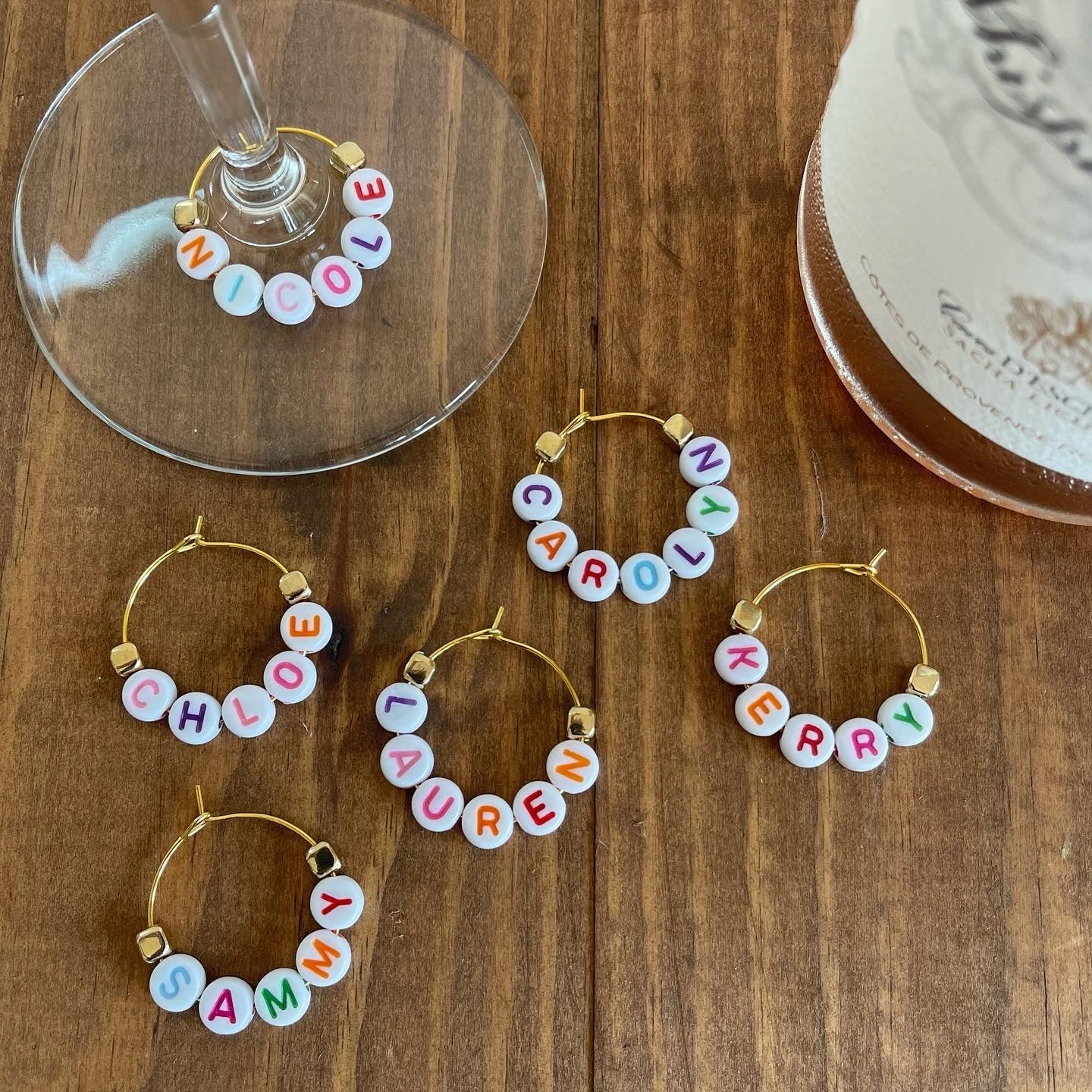 Personalised Wine Glass Charms