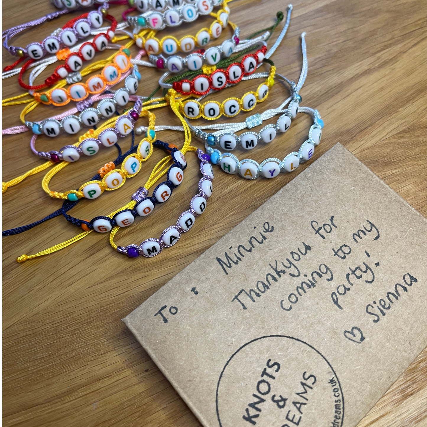 Personalised Macrame Friendship bracelets for Party Bags / Gifts
