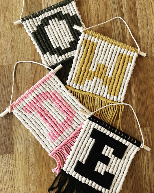 Macrame 'Initial' wall hanging