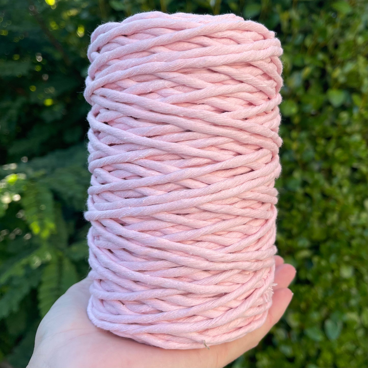 Light Pink 5mm Single Twist Cotton Cord 100m