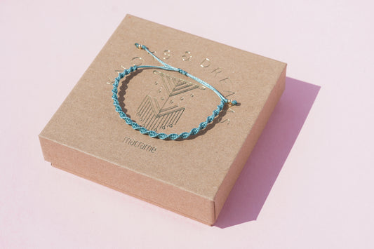 Turquoise Twisted Macrame Bracelet